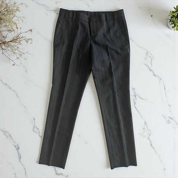 GUCCI Women’s Black Pinstripe Ankle Pants Size IT 40 - Picture 1 of 7